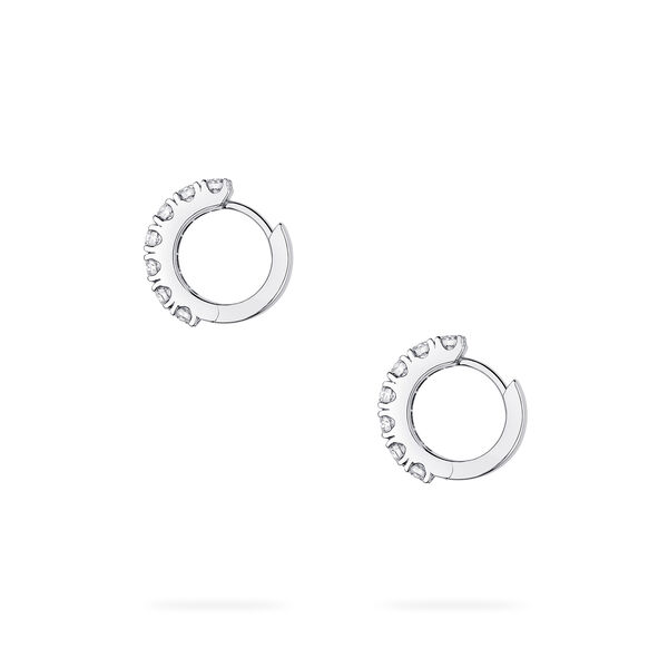 Diamond Hoop Earrings in White Gold